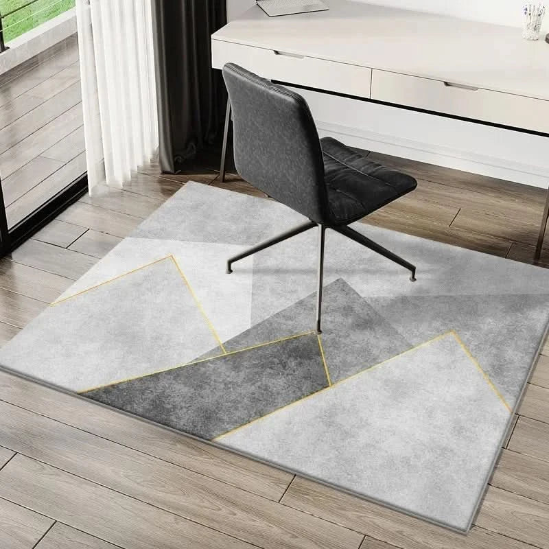 Geometric Office Chair Mat | Washable Hard Floor Protector