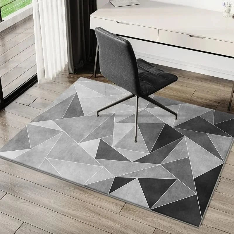 Geometric Office Chair Mat | Washable Hard Floor Protector