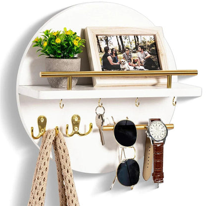 Circular Wooden Key Rack | Eco-Friendly Stylish Wall Organizer