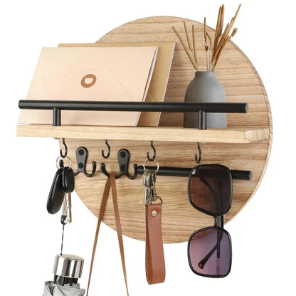 Circular Wooden Key Rack | Eco-Friendly Stylish Wall Organizer
