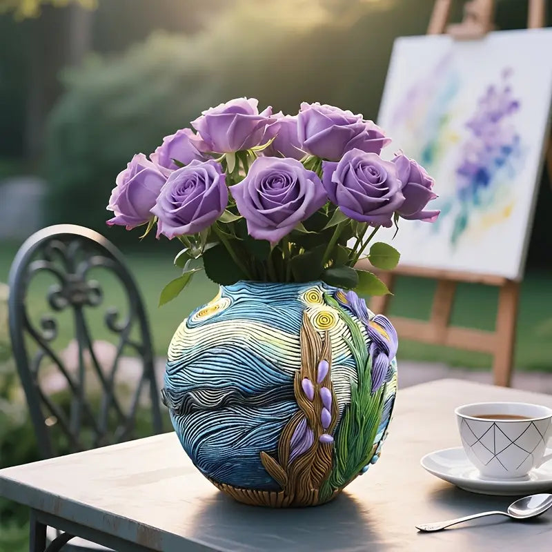Starry Night Ceramic Flower Vase