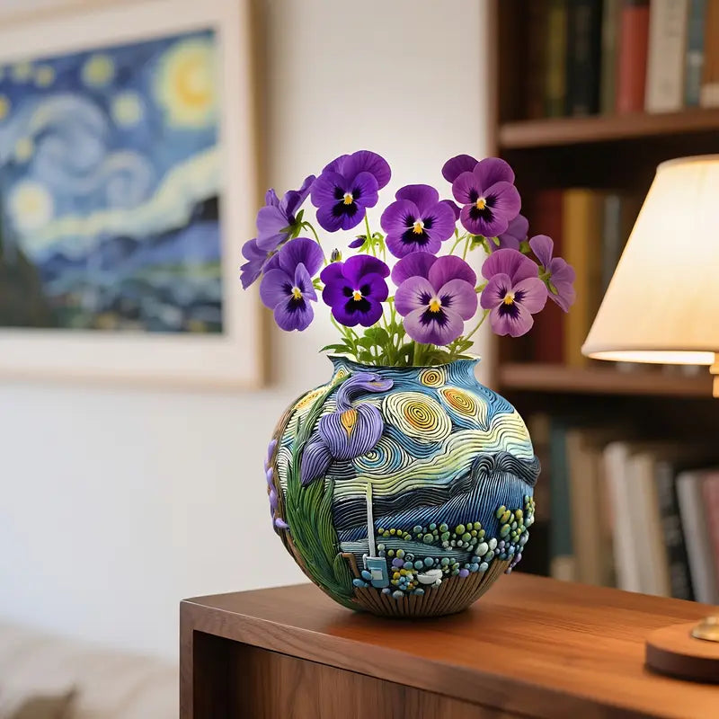 Starry Night Ceramic Flower Vase