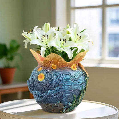 Starry Night Ceramic Flower Vase