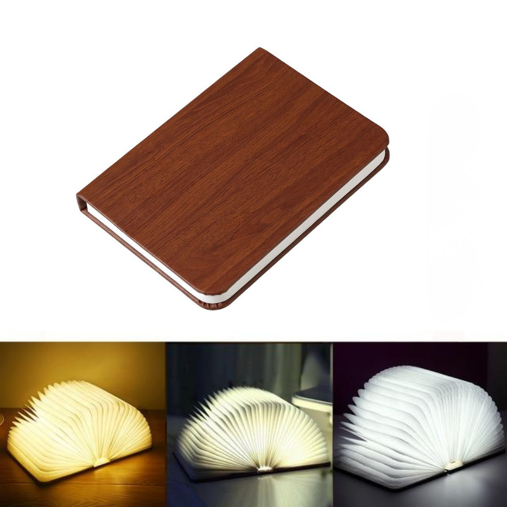 Book Lamp | 360° Folding LED Rechargeable Wooden Nightlight