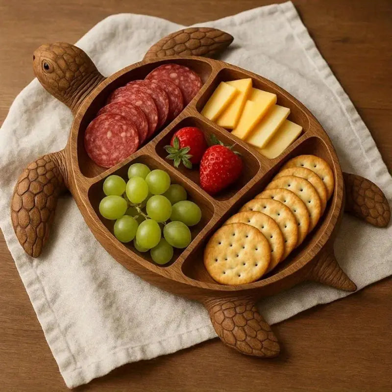 Turtle Shaped Charcuterie Board | Wood Sea Animal Design