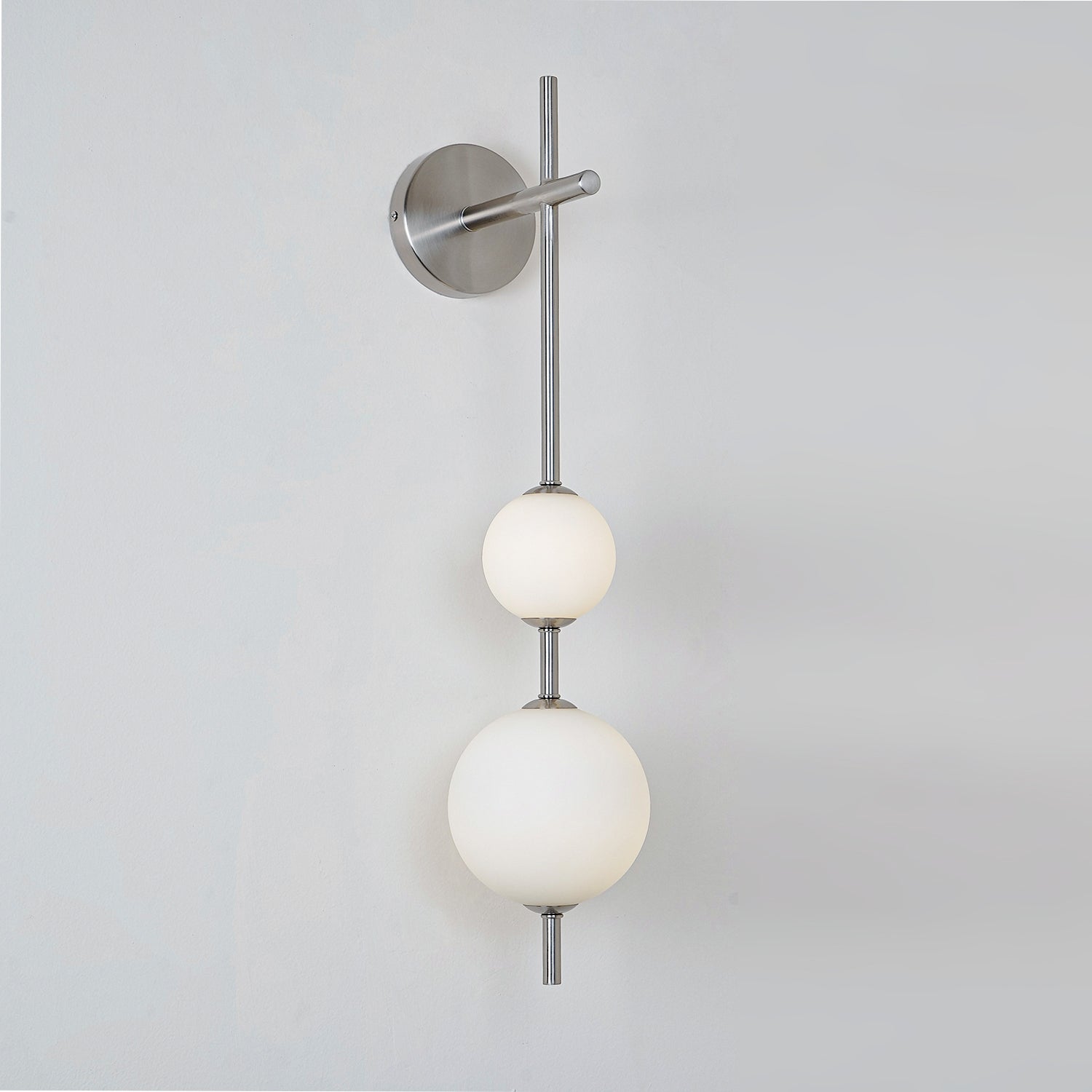 Vertical Wall Light | Dual Frosted Globes Linear Sconce Fixture