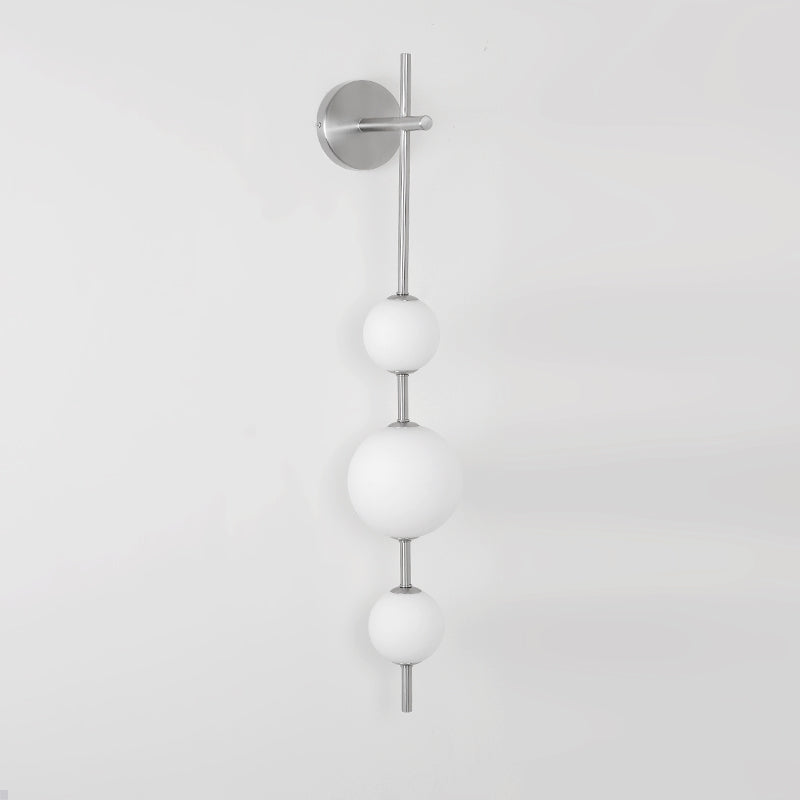 Vertical Wall Light | Dual Frosted Globes Linear Sconce Fixture