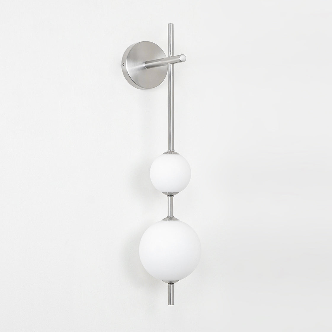Vertical Wall Light | Dual Frosted Globes Linear Sconce Fixture