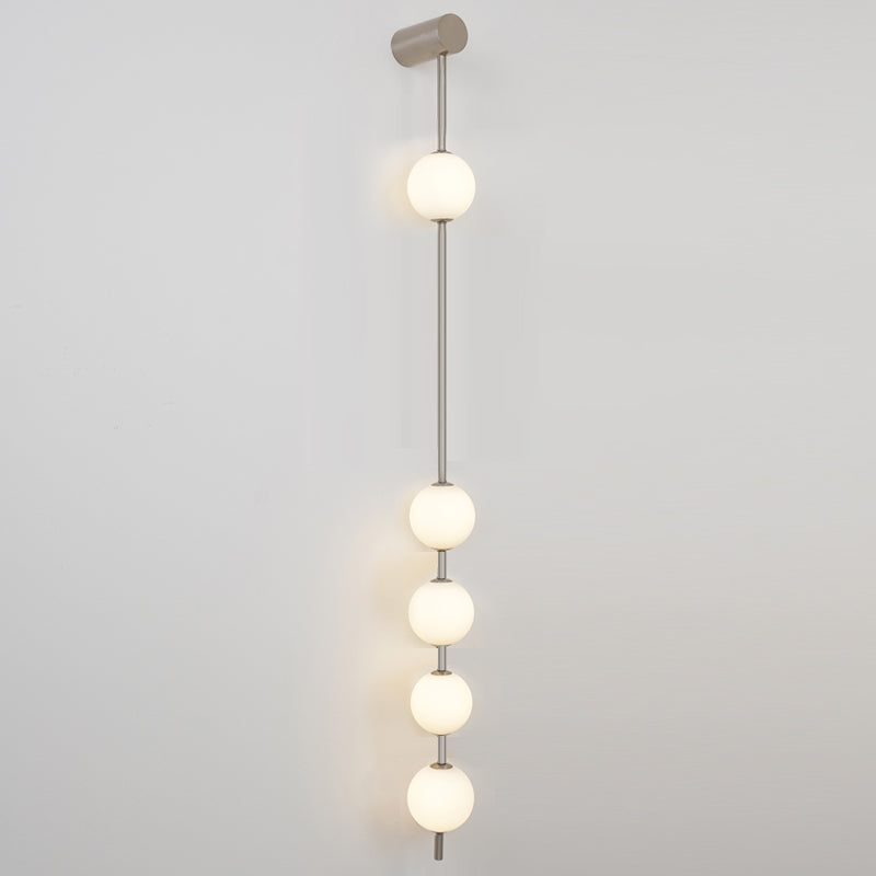 Vertical Wall Light | Dual Frosted Globes Linear Sconce Fixture