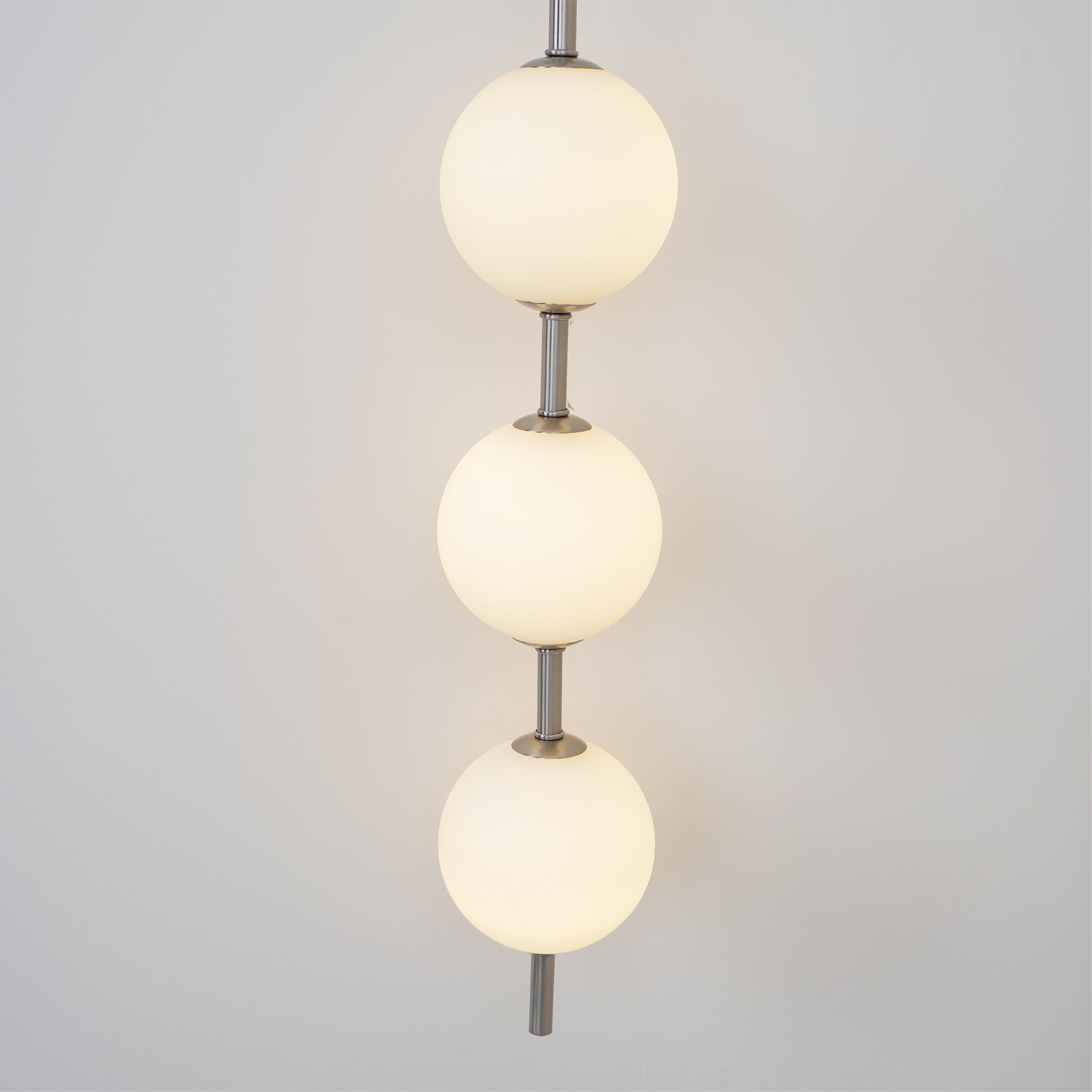 Vertical Wall Light | Dual Frosted Globes Linear Sconce Fixture