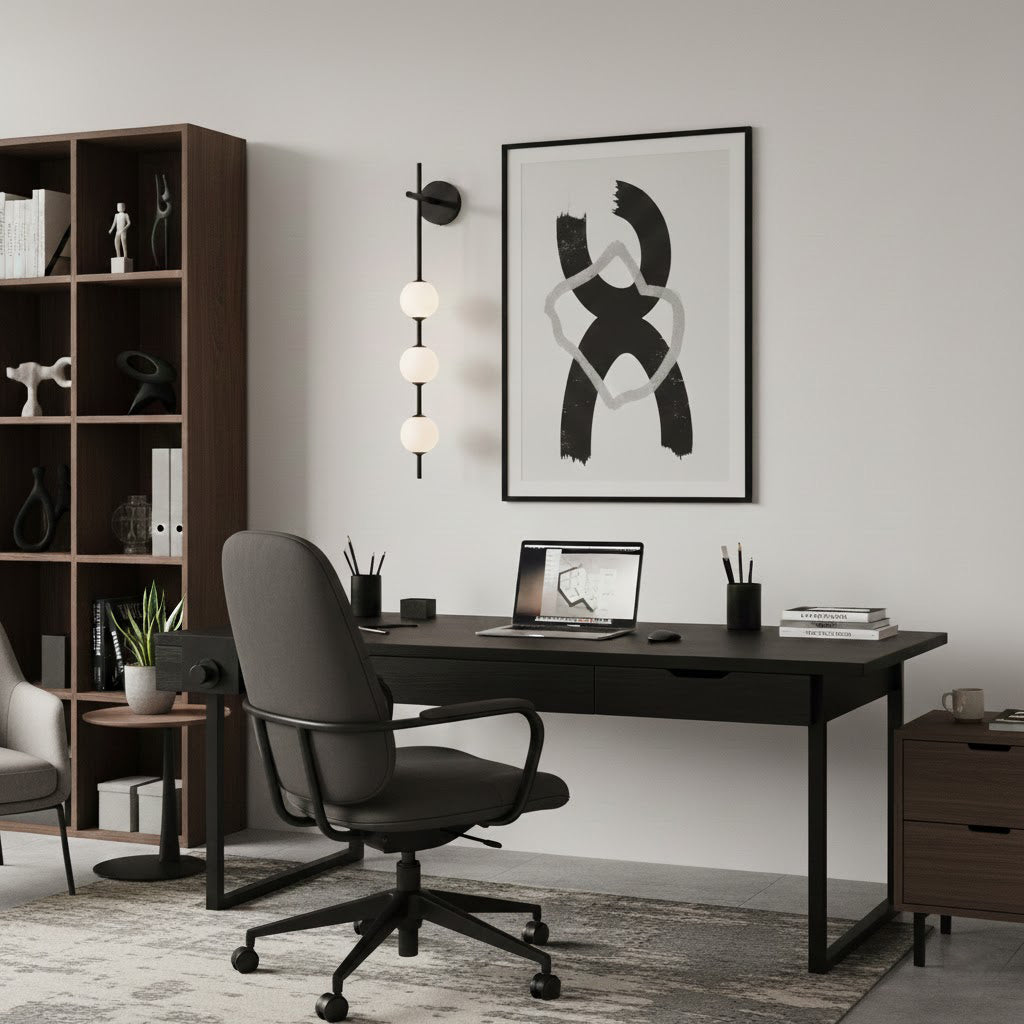 Vertical Wall Light | Dual Frosted Globes Linear Sconce Fixture
