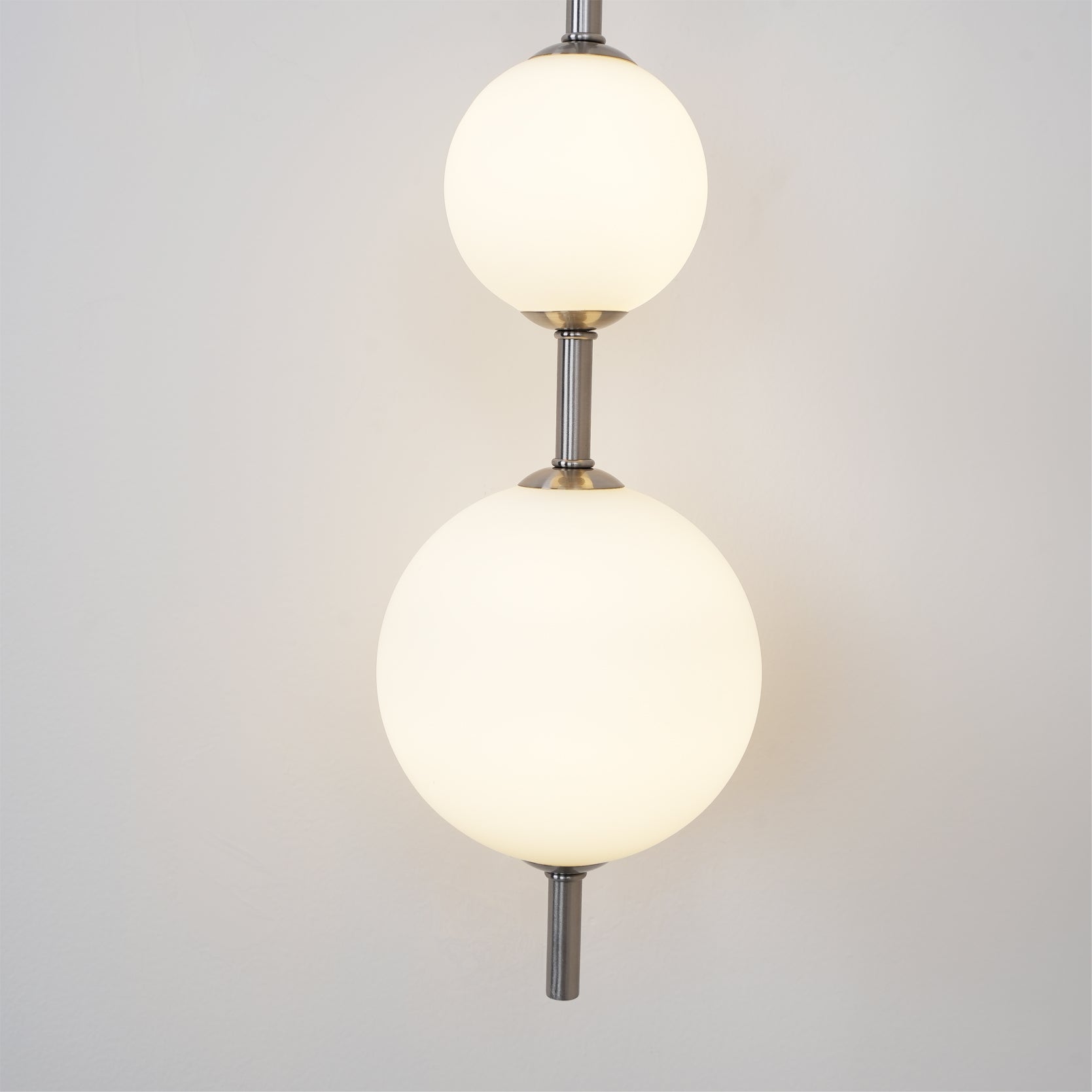Vertical Wall Light | Dual Frosted Globes Linear Sconce Fixture