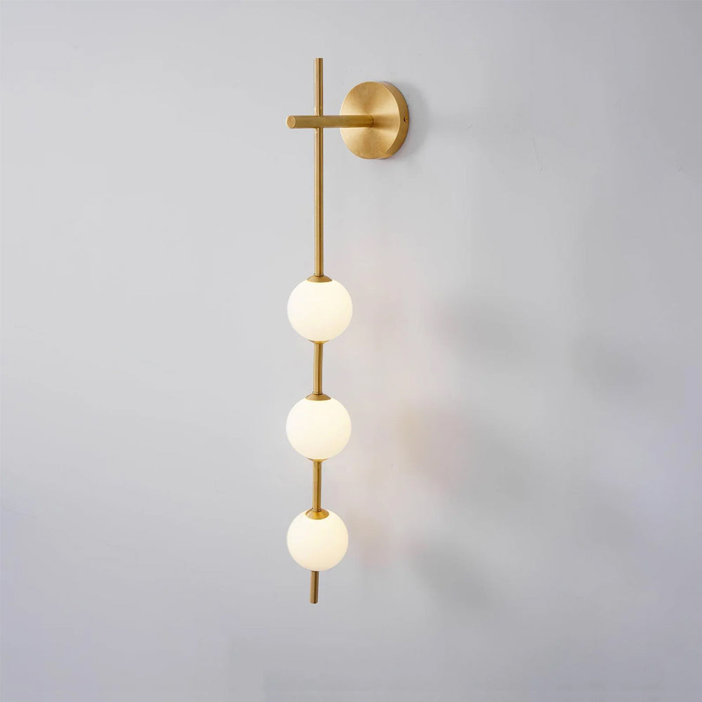 Vertical Wall Light | Dual Frosted Globes Linear Sconce Fixture
