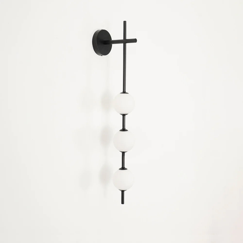 Vertical Wall Light | Dual Frosted Globes Linear Sconce Fixture