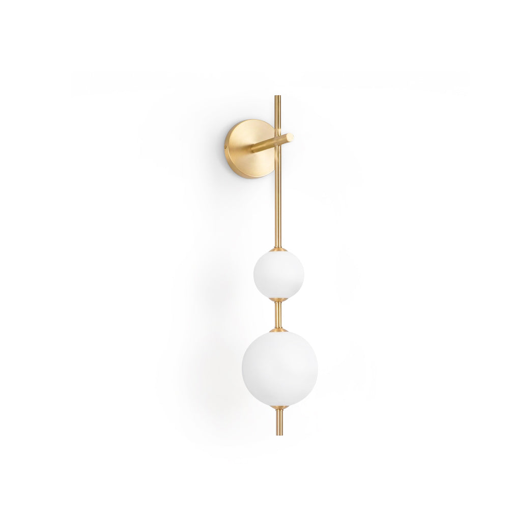 Vertical Wall Light | Dual Frosted Globes Linear Sconce Fixture