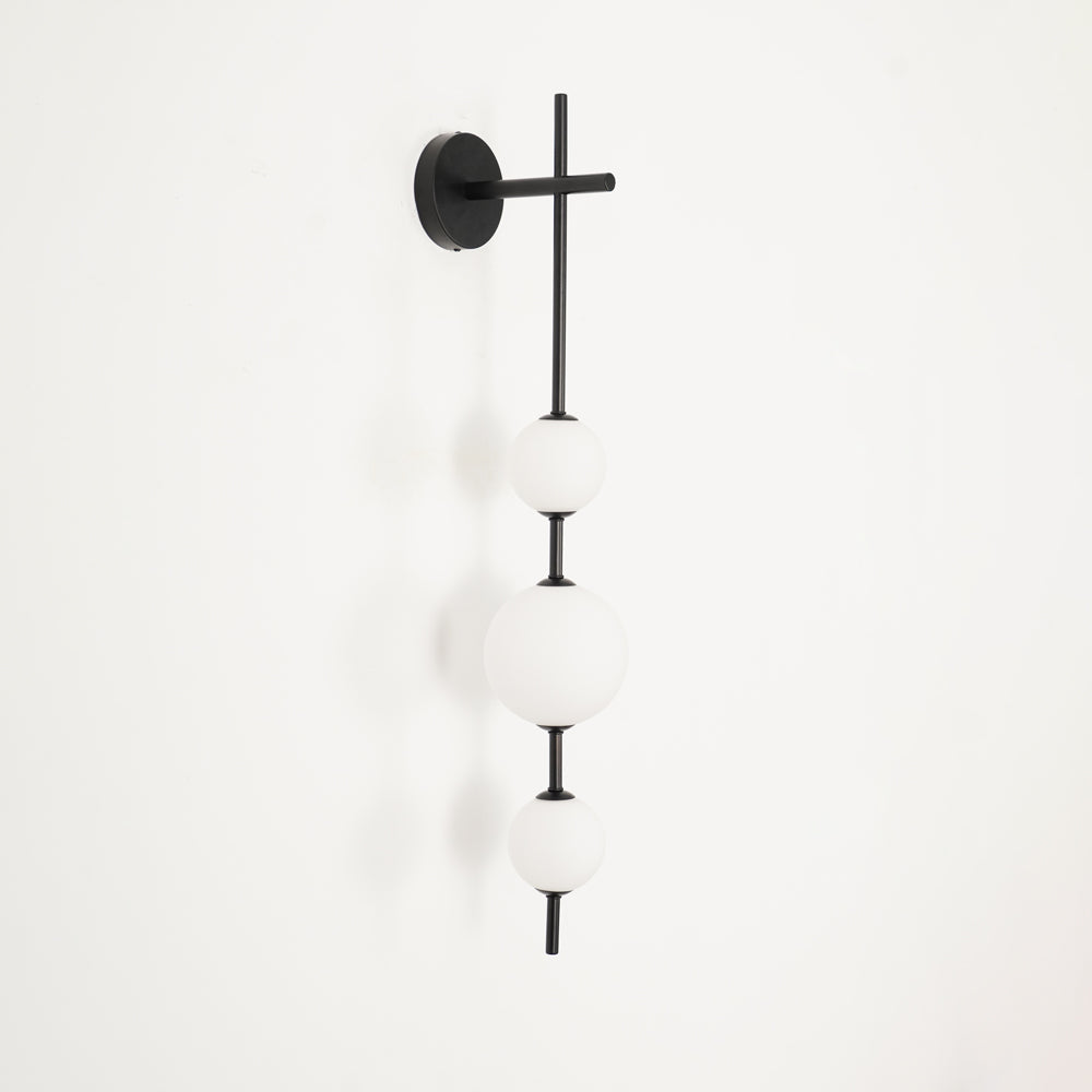Vertical Wall Light | Dual Frosted Globes Linear Sconce Fixture
