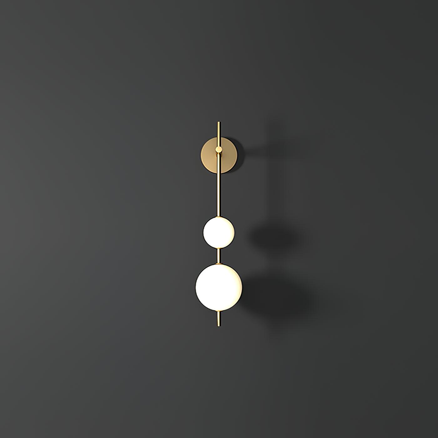 Vertical Wall Light | Dual Frosted Globes Linear Sconce Fixture