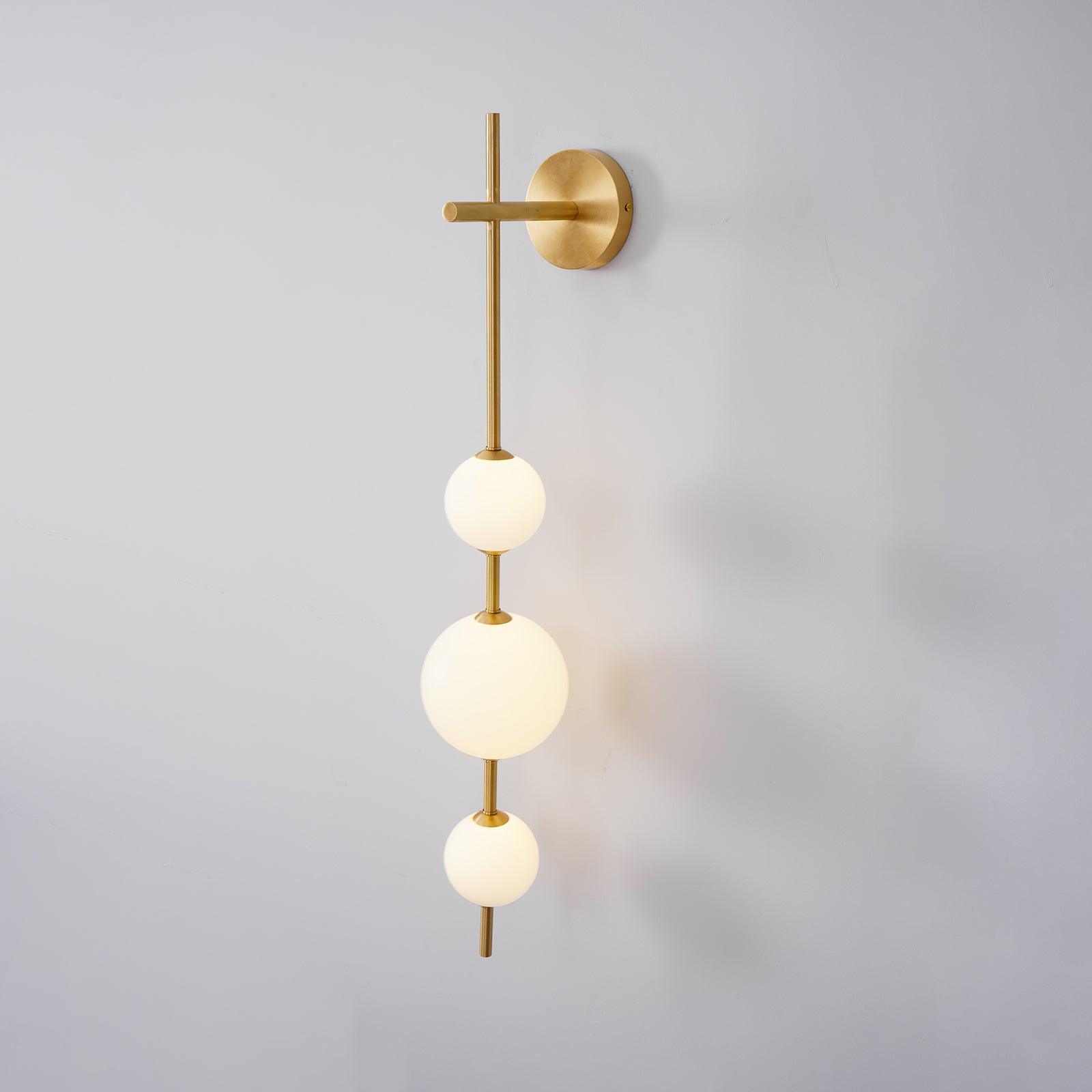 Vertical Wall Light | Dual Frosted Globes Linear Sconce Fixture