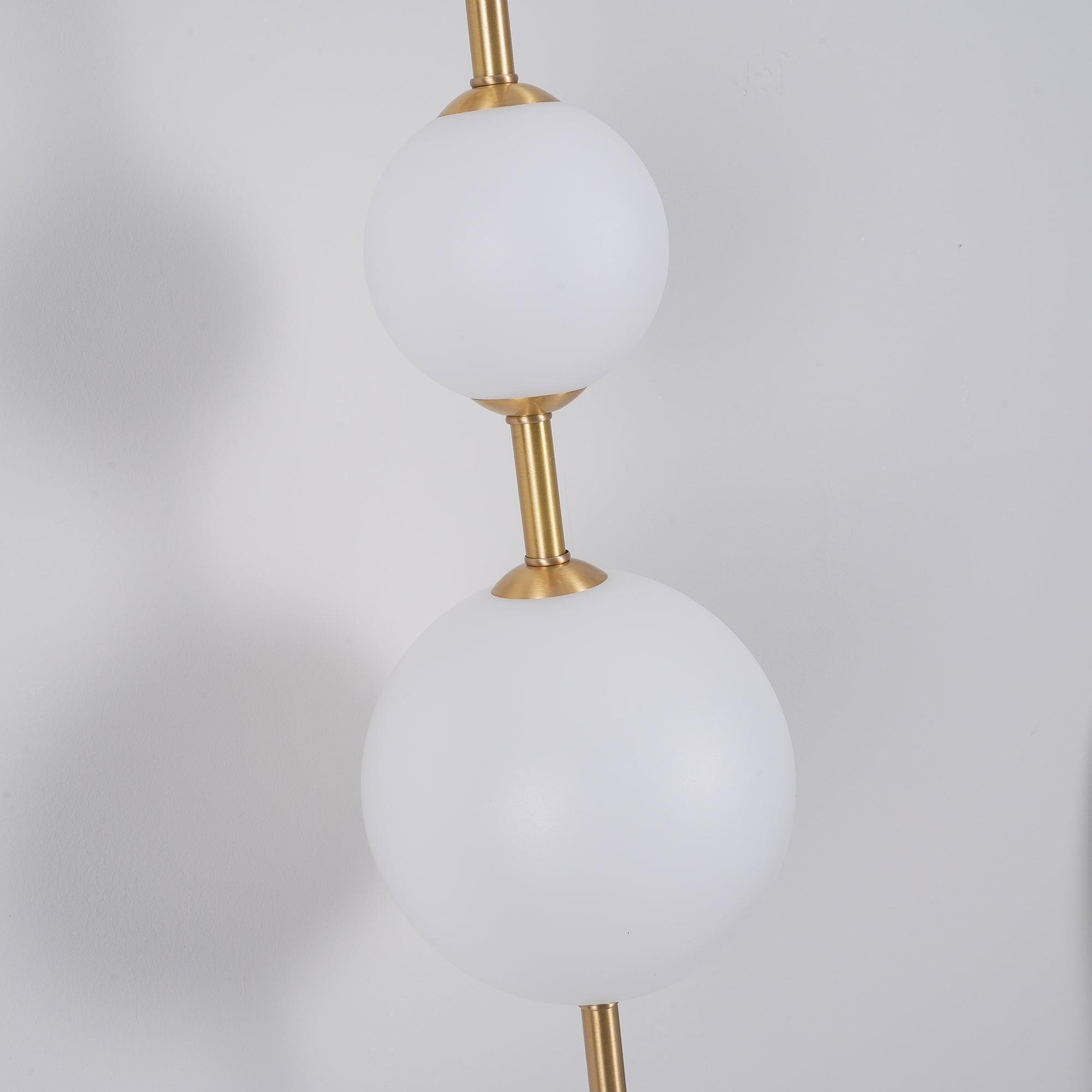 Vertical Wall Light | Dual Frosted Globes Linear Sconce Fixture