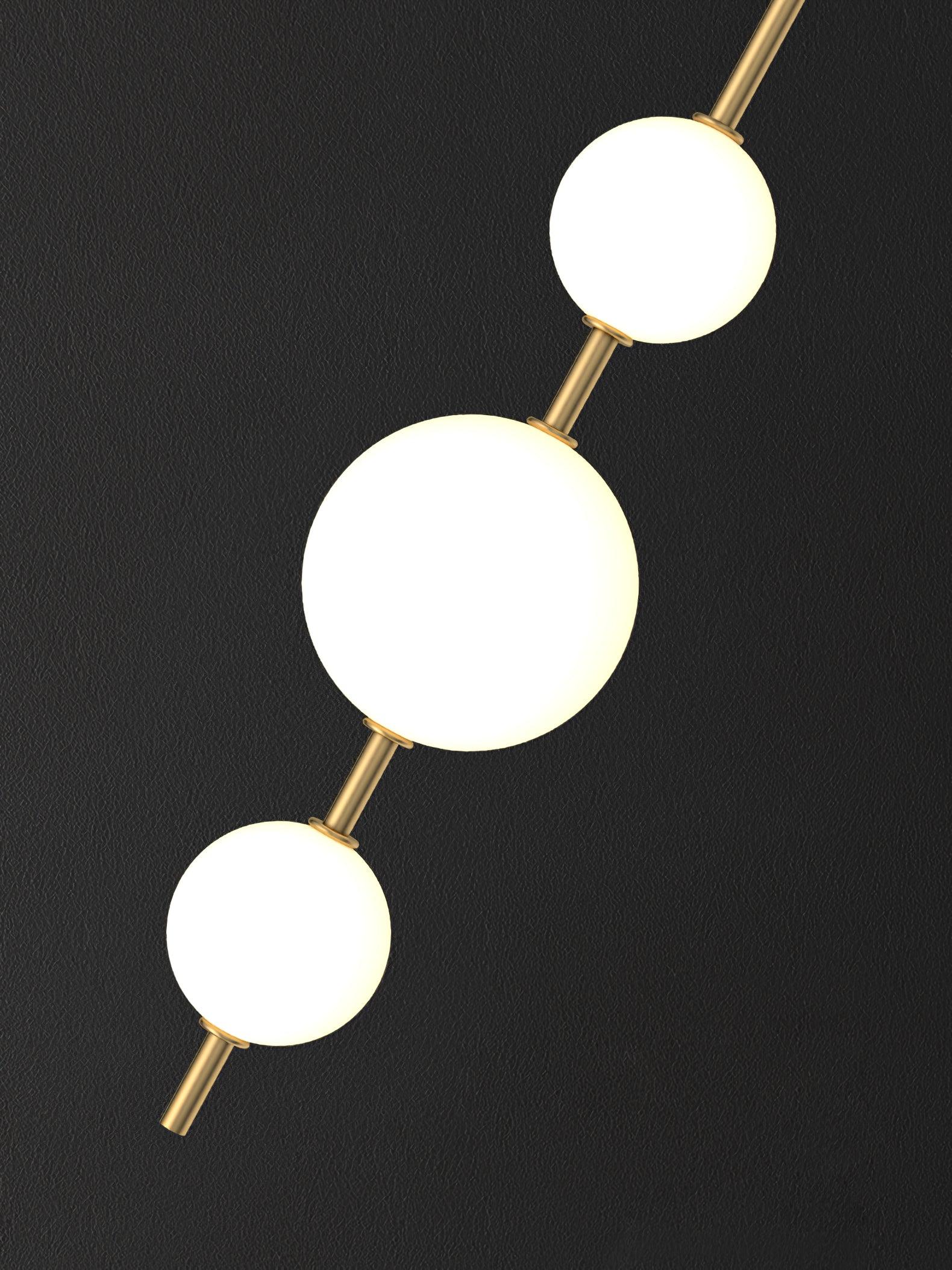 Vertical Wall Light | Dual Frosted Globes Linear Sconce Fixture