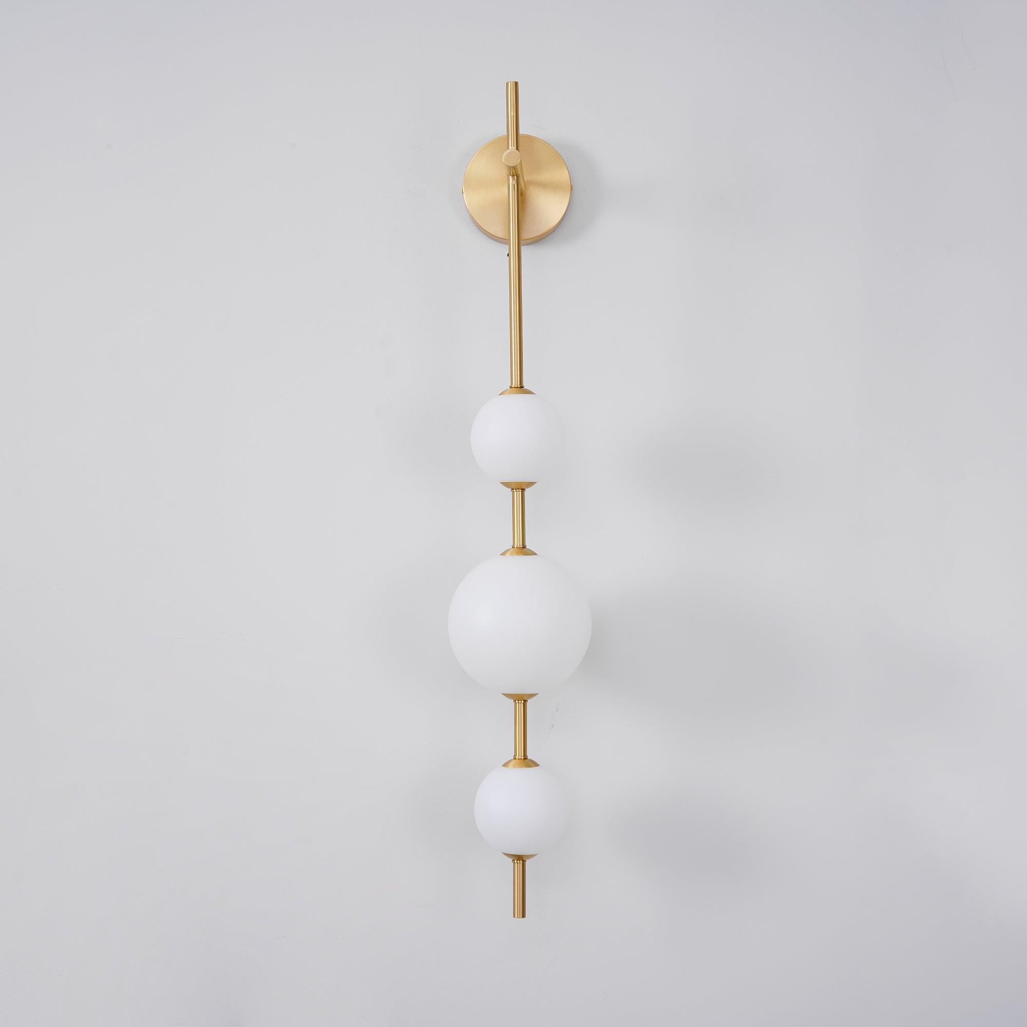 Vertical Wall Light | Dual Frosted Globes Linear Sconce Fixture