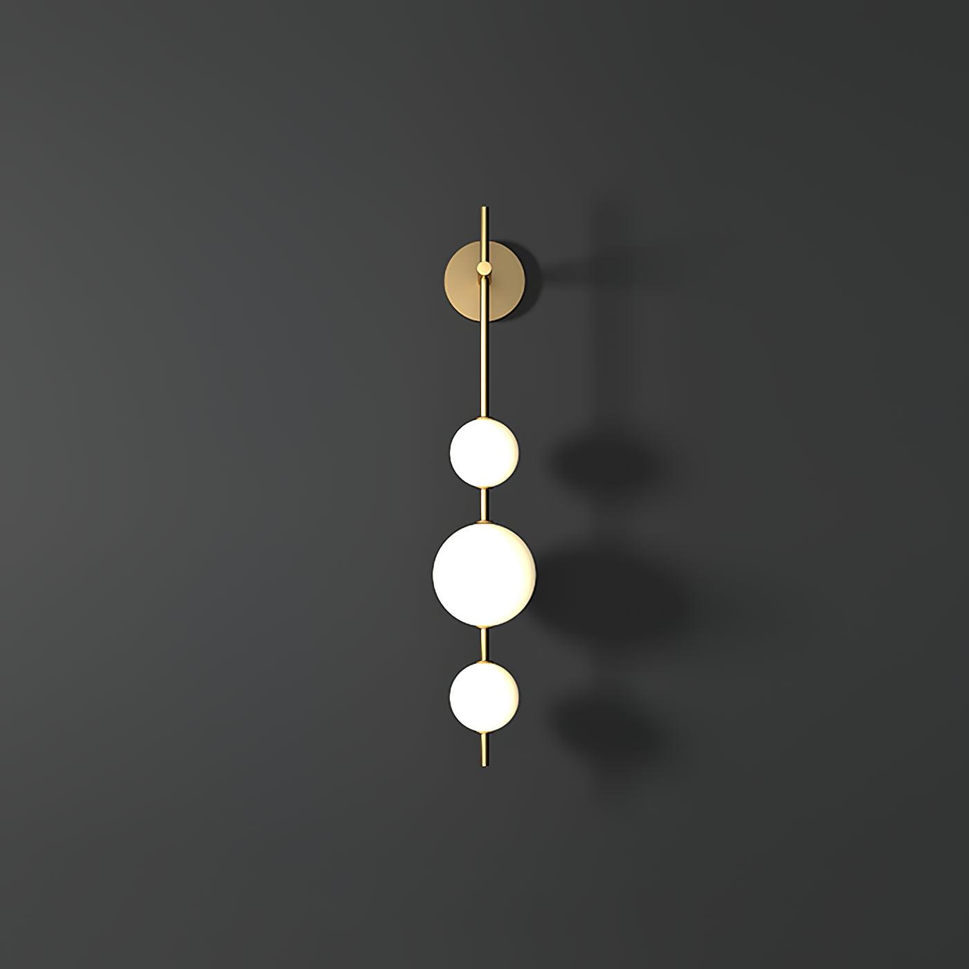 Vertical Wall Light | Dual Frosted Globes Linear Sconce Fixture