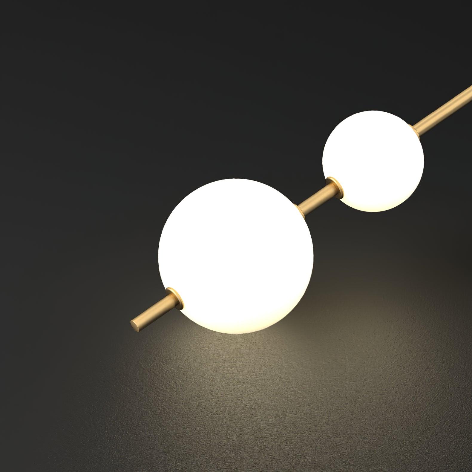 Vertical Wall Light | Dual Frosted Globes Linear Sconce Fixture