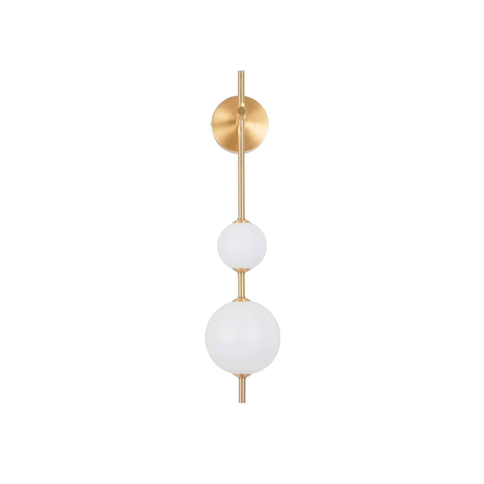 Vertical Wall Light | Dual Frosted Globes Linear Sconce Fixture