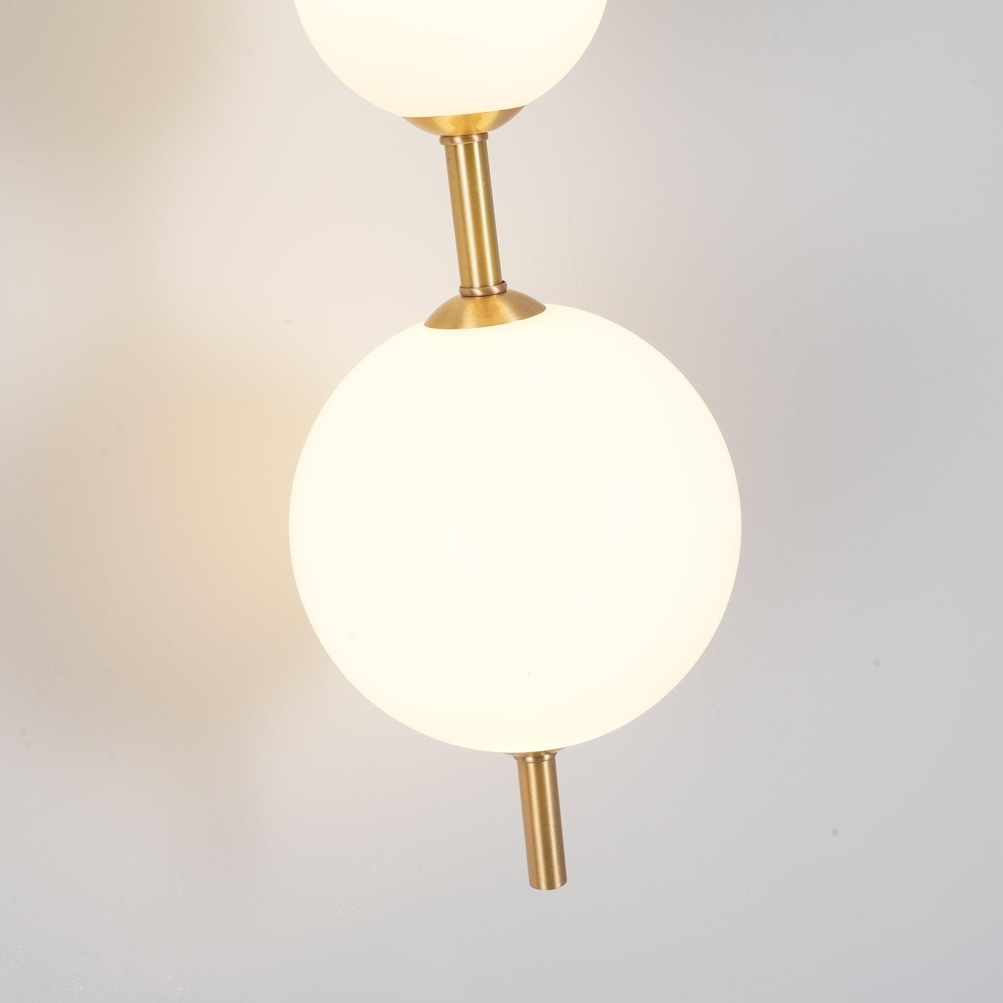 Vertical Wall Light | Dual Frosted Globes Linear Sconce Fixture