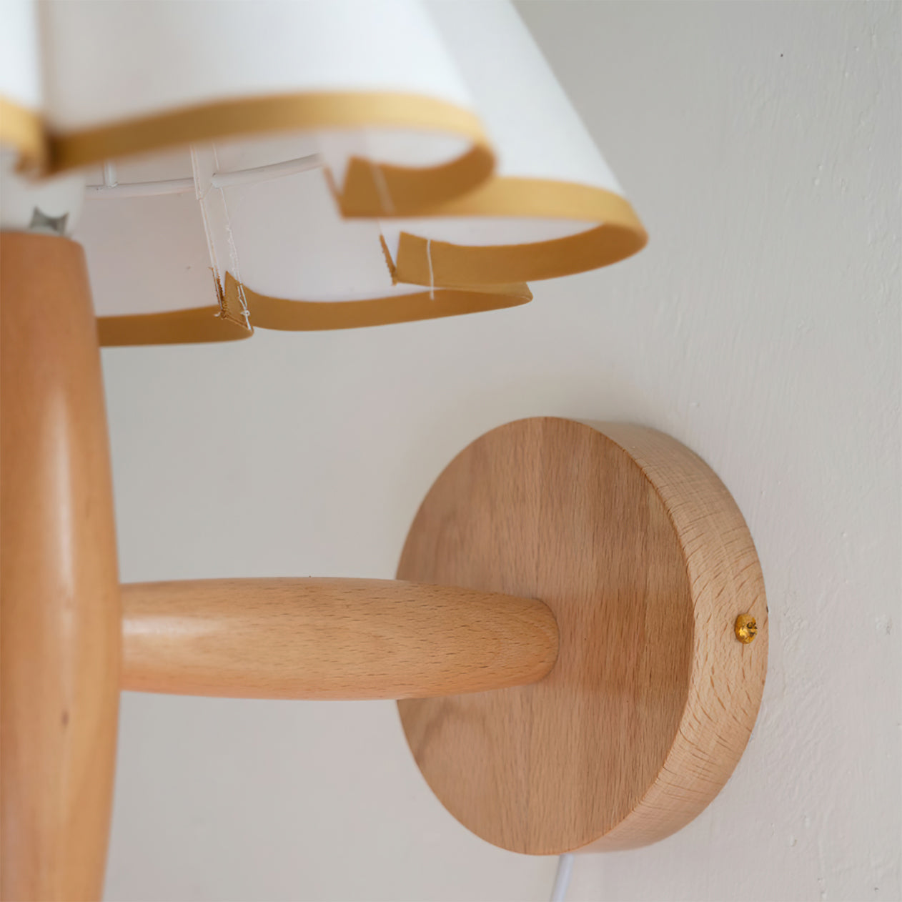 Vintage Wall Light | Pleated Shade Plug In Hanging Cord Sconce