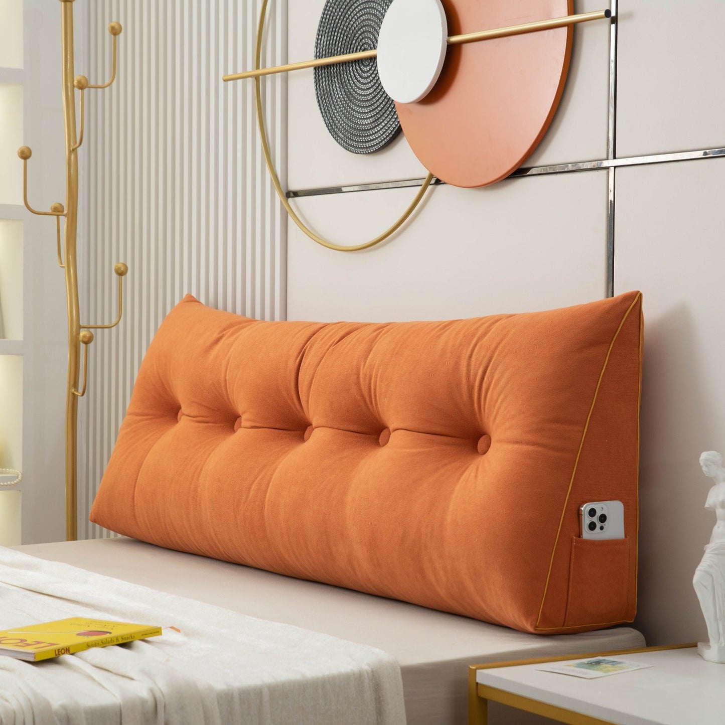Chic Angled Wedge Pillow | Decorative Bed Support