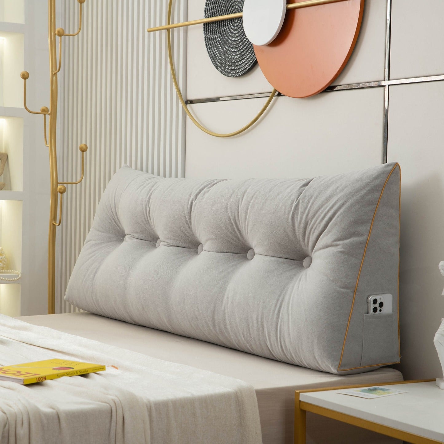 Chic Angled Wedge Pillow | Decorative Bed Support