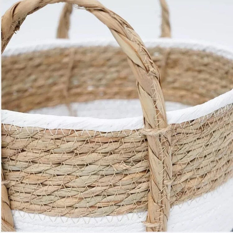 Woven Seagrass Storage Basket - Eco-Friendly Laundry Hamper for Organizing 6