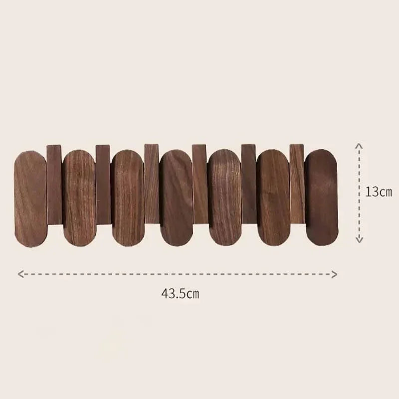 Slatted Wood Wall Coat Rack