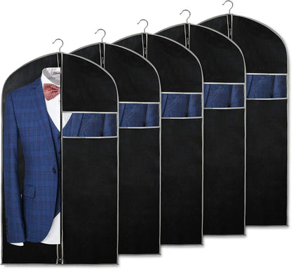 10-Pack Breathable Clothes Garment Bag | Hanging Suit Storage Covers