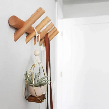 Wooden Coat Rack | Solid Oak Wall Mounted Hanging Organizer
