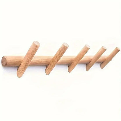 Wooden Coat Rack | Solid Oak Wall Mounted Hanging Organizer