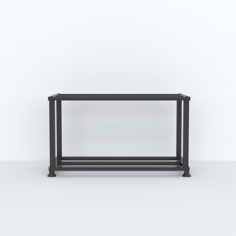 Standalone black Metal Slipper Stand with Double Layer displayed as a freestanding 2-tier slipper rack on a white background.
