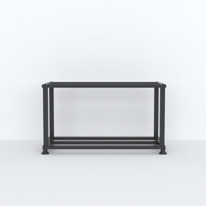 Standalone black Metal Slipper Stand with Double Layer displayed as a freestanding 2-tier slipper rack on a white background.