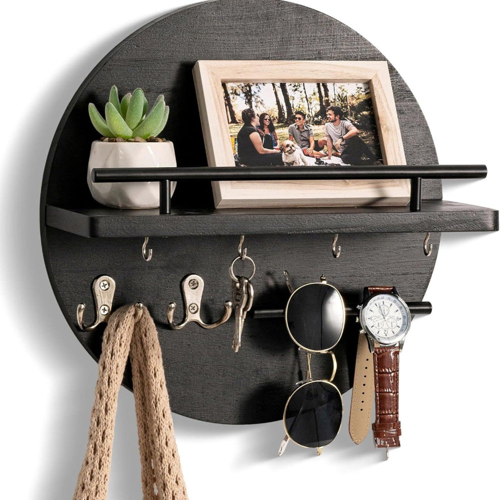 Circular Wooden Key Rack | Eco-Friendly Stylish Wall Organizer