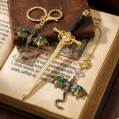 Dragon Sword Bookmark + Keychain Bundle