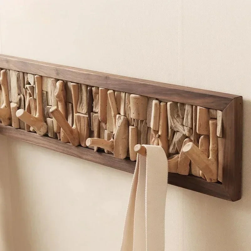 Wood Peg Rail Wall Coat Rack