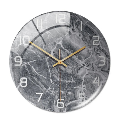 Designer Marble Wall Clock | Modern Green Aesthetic Timepiece