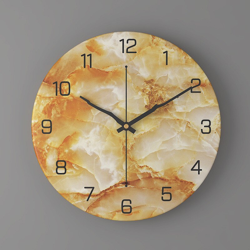 Marble Wall Clock | Modern 30cm Silent Quartz Timepiece