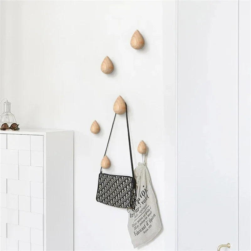 Wood Peg Wall Hook Set