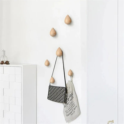 Wood Peg Wall Hook Set
