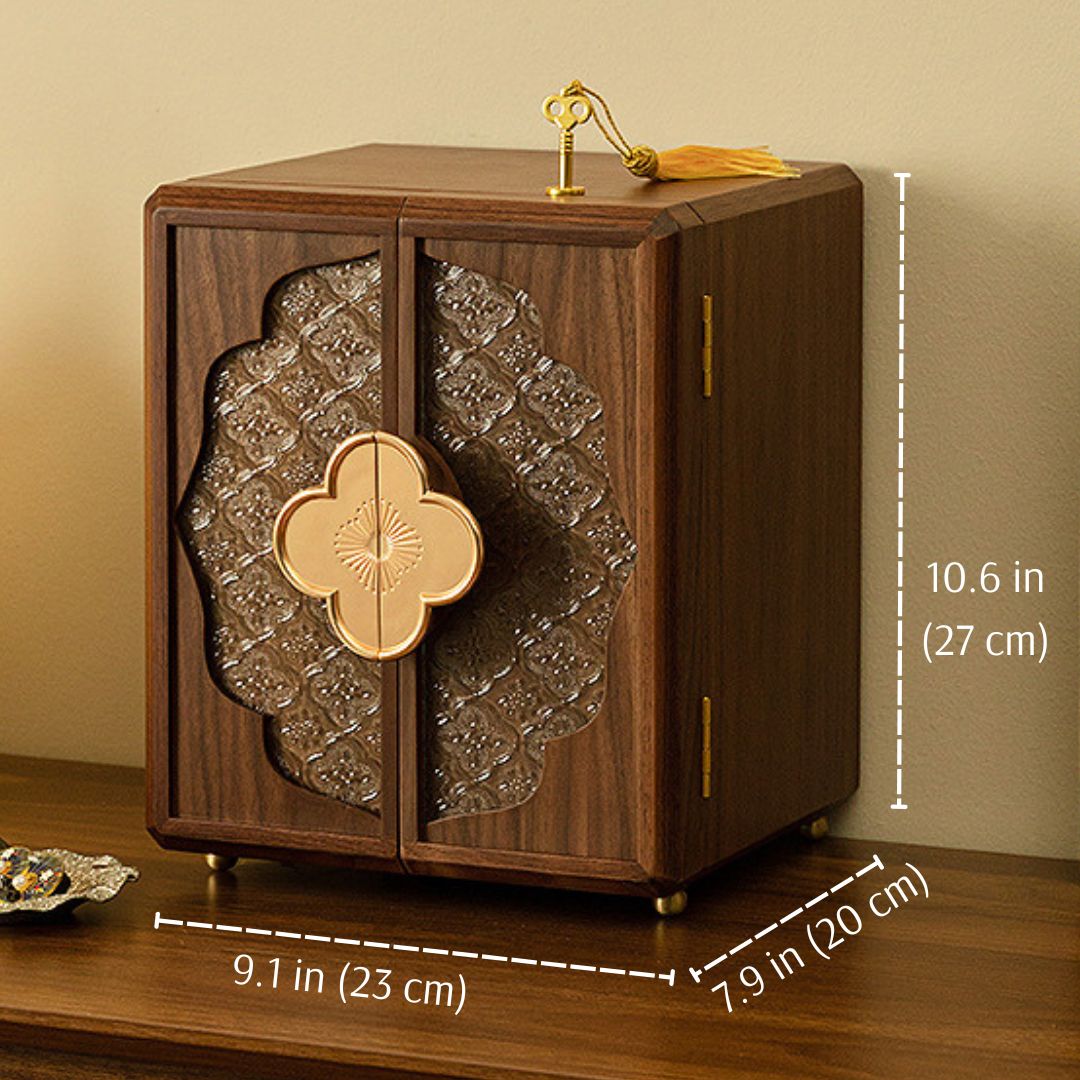 Lockable Wooden Jewelry Storage Cabinet