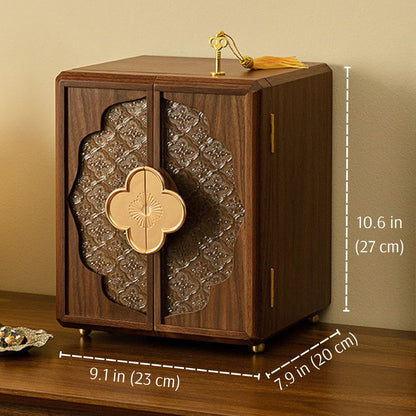 Lockable Wooden Jewelry Storage Cabinet