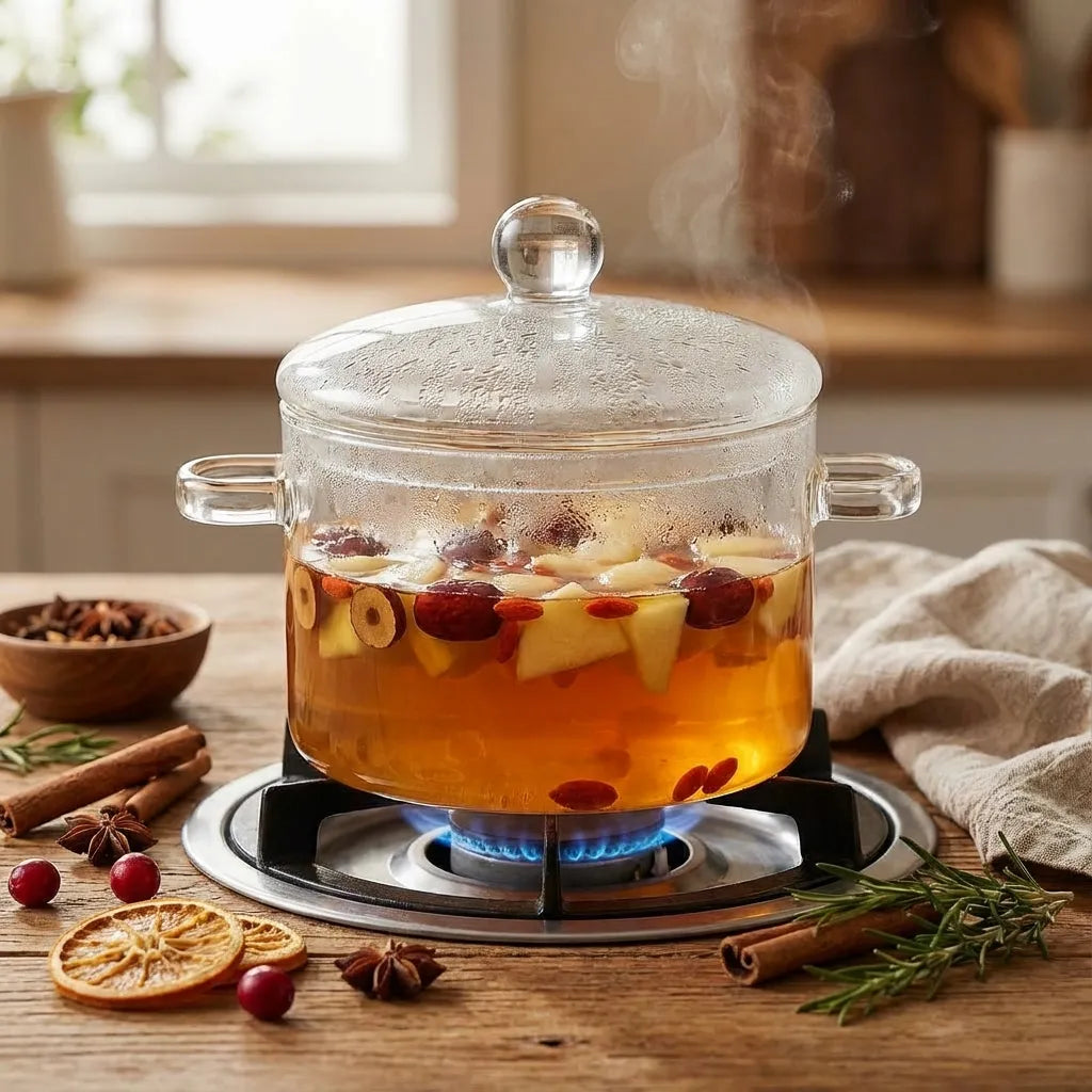 Borosilicate Glass Cooking Pot with Lid