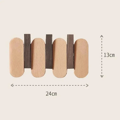 Slatted Wood Wall Coat Rack